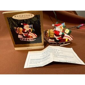 1993 Hallmark Keepsake Santa's Snow-Getter with Flickering Light Ornament